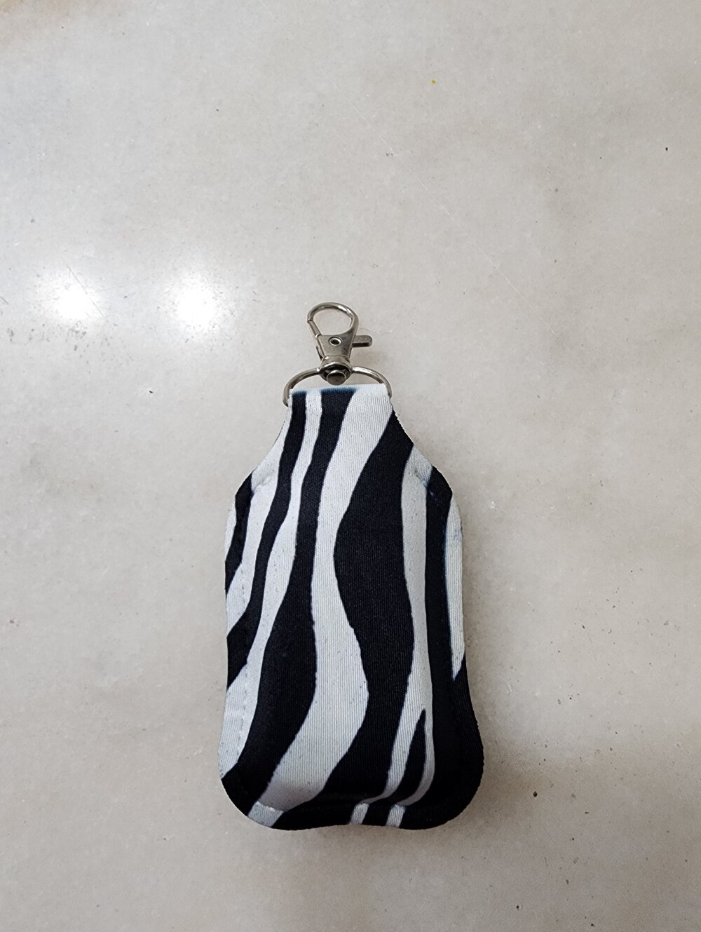 Zebra Print Keychain Pouch - Black & White